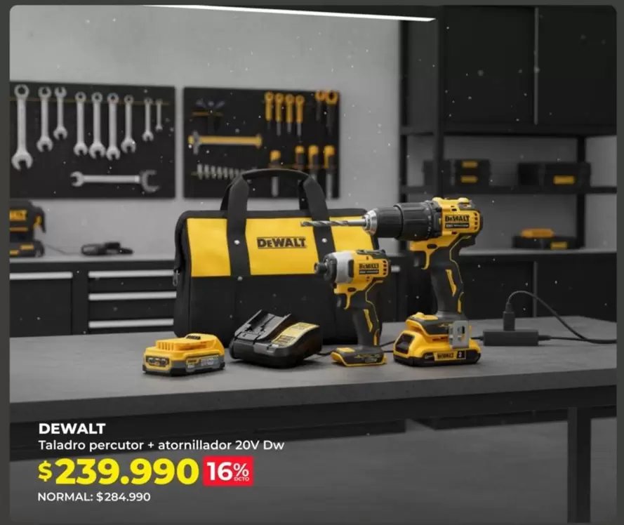 Dewalt - Taladro Percutor + Atornillador 20v Dw