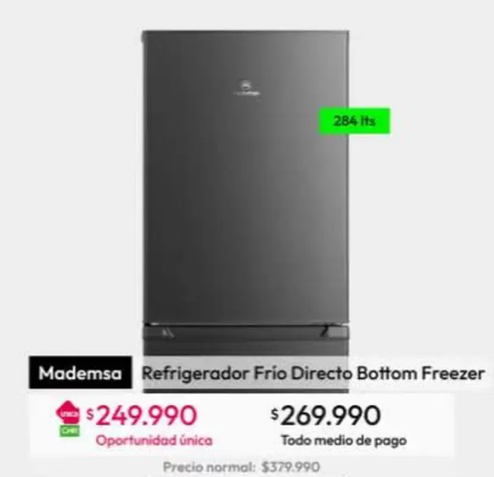 Mademsa - Refrigerador Frio Directo Freezer