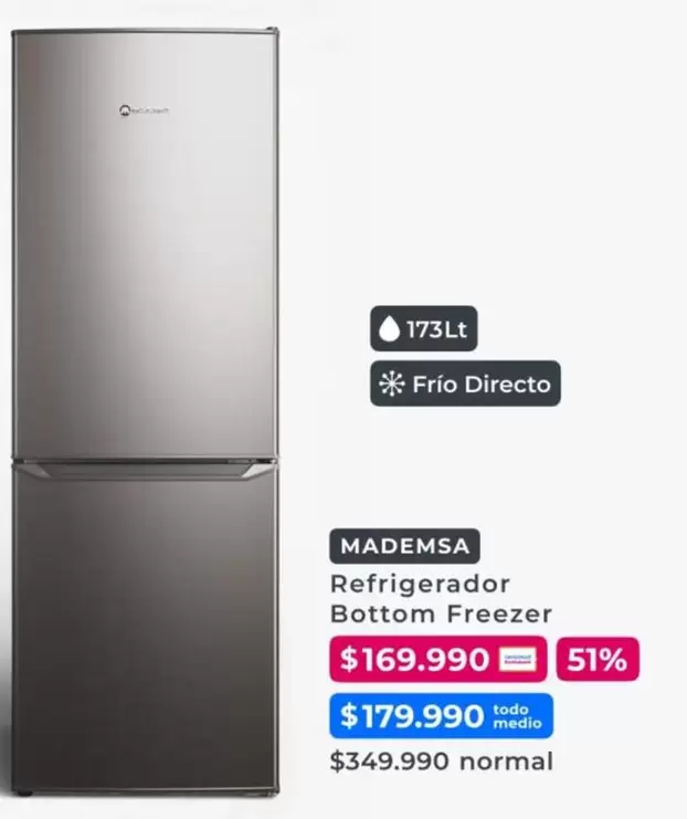 Mademsa - Refrigerador Botom Freezer