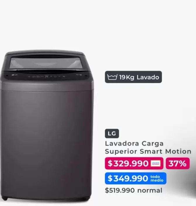 LG - Lavadora Carga Superior Smart Motion
