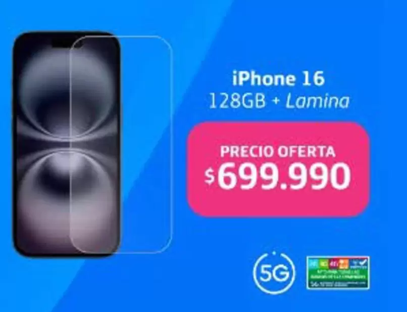 iPhone 16 128GB + Lamina