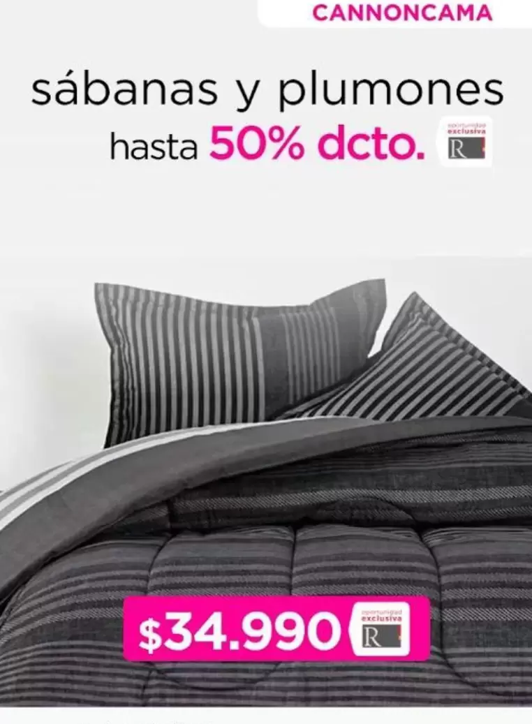 Sábanas Y Plumones Hasta 50% Dcto