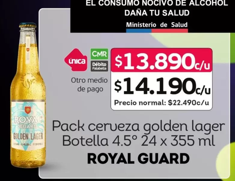 Royal Guard - Pack Cerveza Golden Lager Botella 4.5