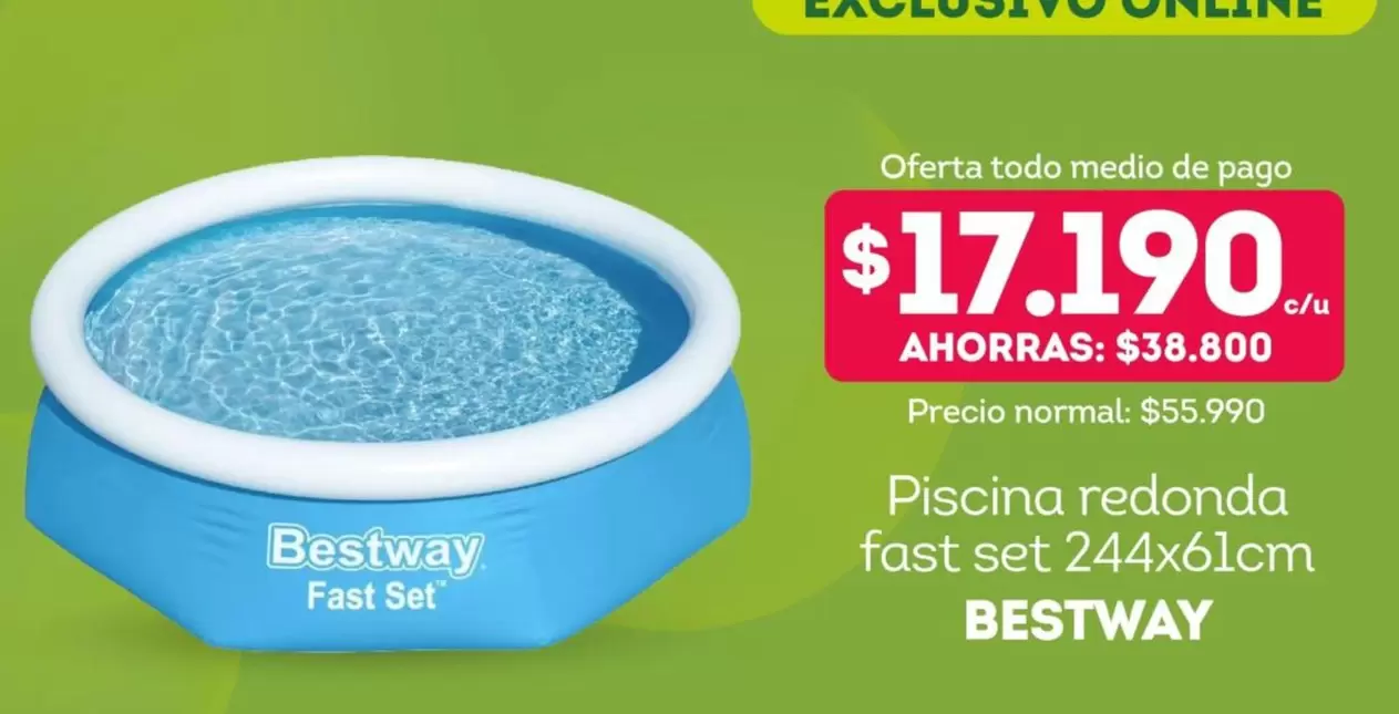 Bestway - Piscina Redonda Fast Set 244x61cm