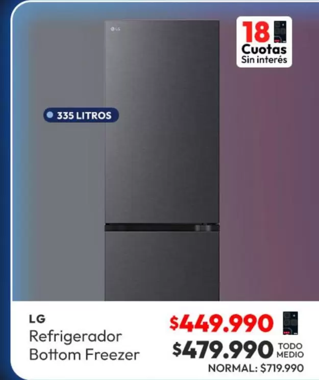 LG - Refrigerador Bottom Freezer