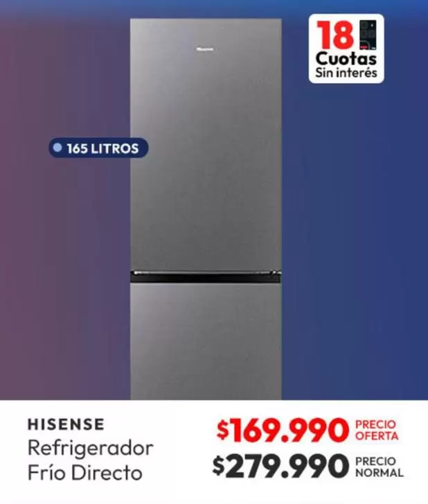 Hisense - Refrigerador Frío Directo