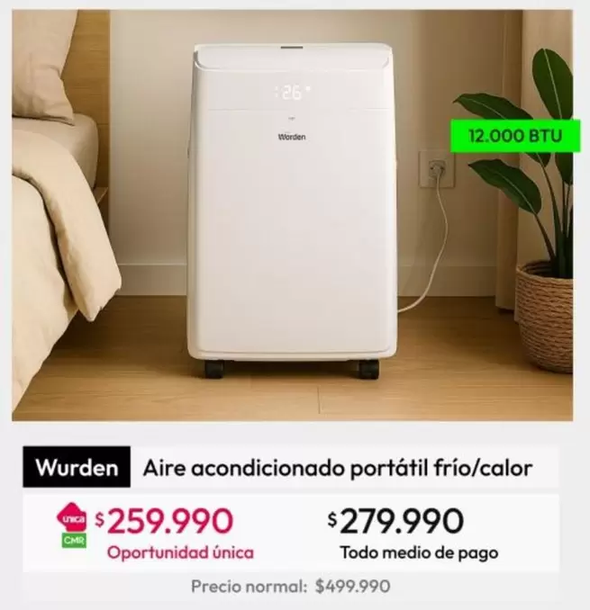 Wurden - Aire Acondicionado Portátil Frio/calor