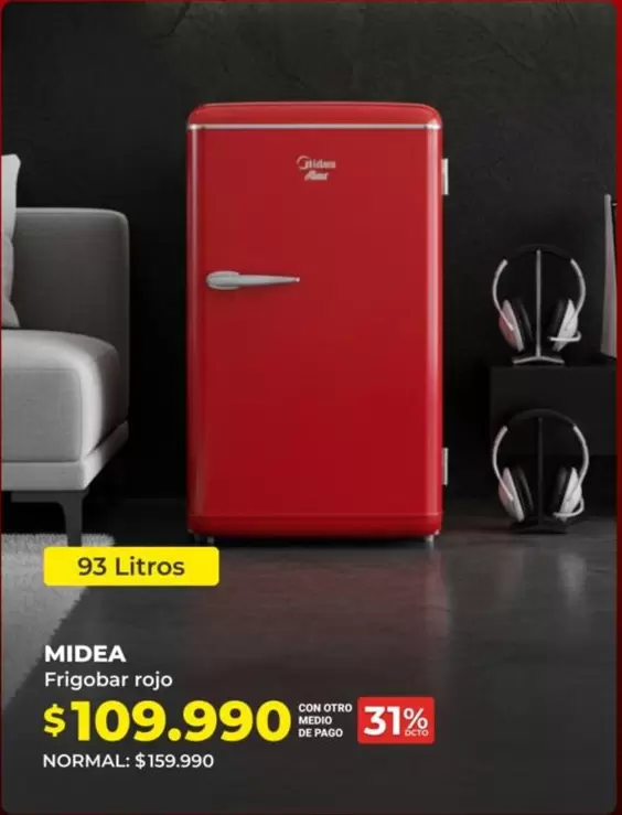 Midea - Frigobar Rojo