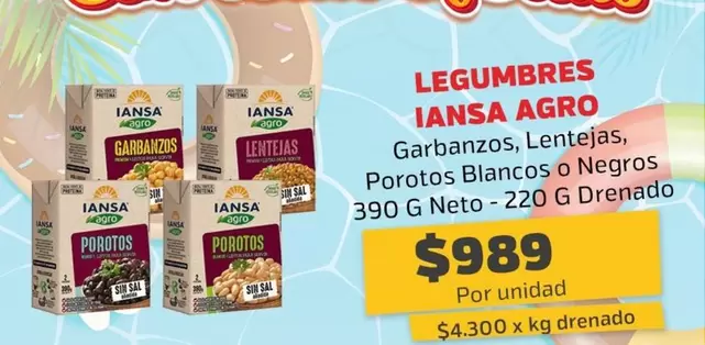 Iansa - Garbanzos, Lentejas, Porotos Blancos O Negros