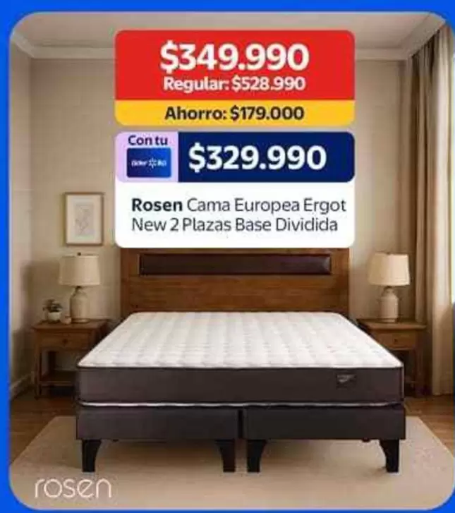 Rosen - Cama Europea Ergot New 2 Plazas Base Dividida