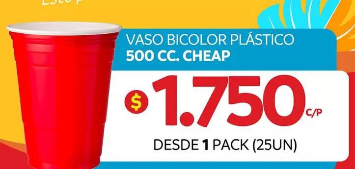 Vaso Bicolor Plástico 500 Cc.