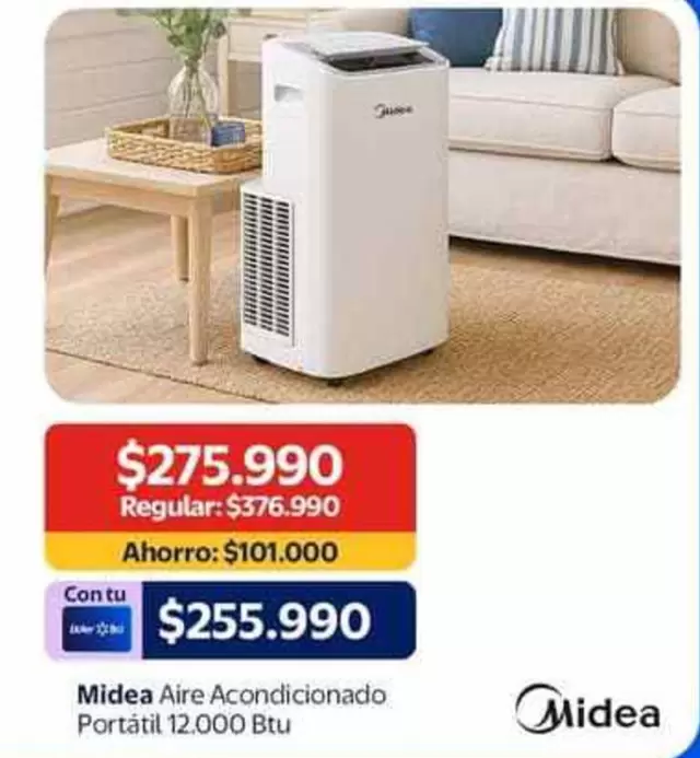 Midea - Aire Acondicionado Portátil 12000 Btu