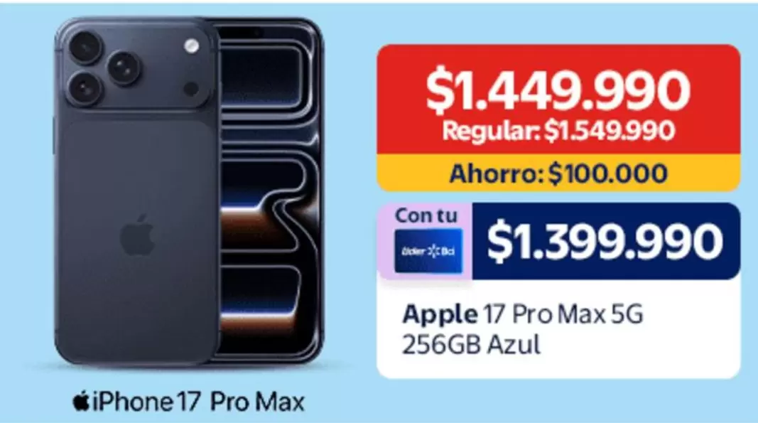 Apple -  17 Pro Max 5G 256GB Azul