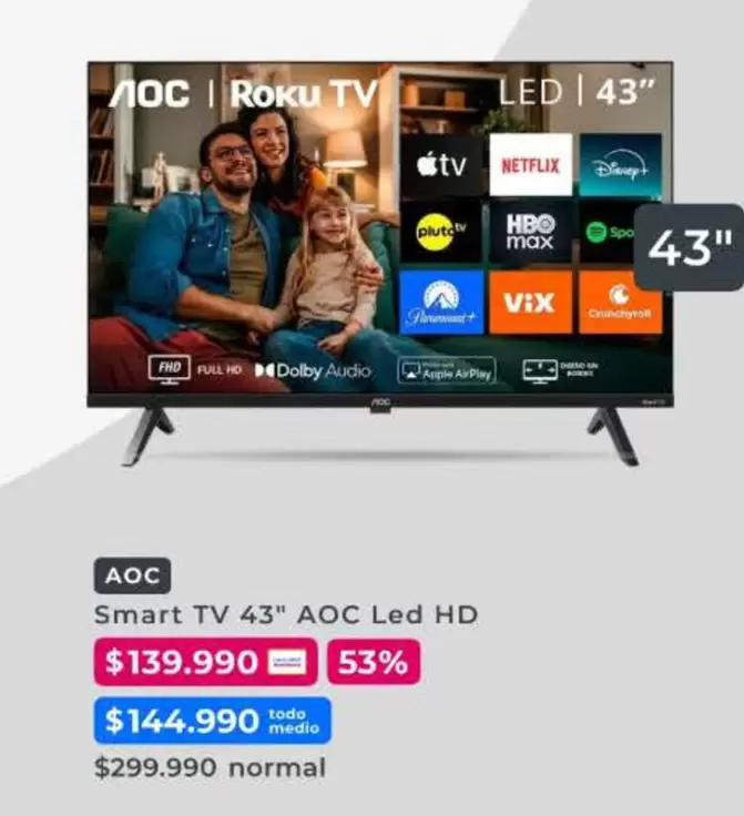 AOC - Smart Tv 43'' Aoc Led Hd