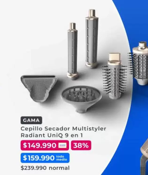 Gama Italy - Cepillo Secador Multistyler Radiant Uniq 9 En 1