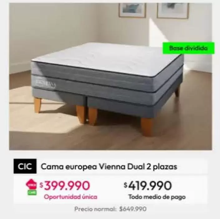 Cic - Cama Europea Vienna Dual 2 Plazas