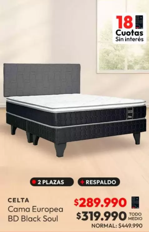 Celta - Cama Europea Bd Black Soul