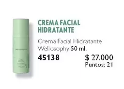 Crema Facial Hidratante Wellosophy