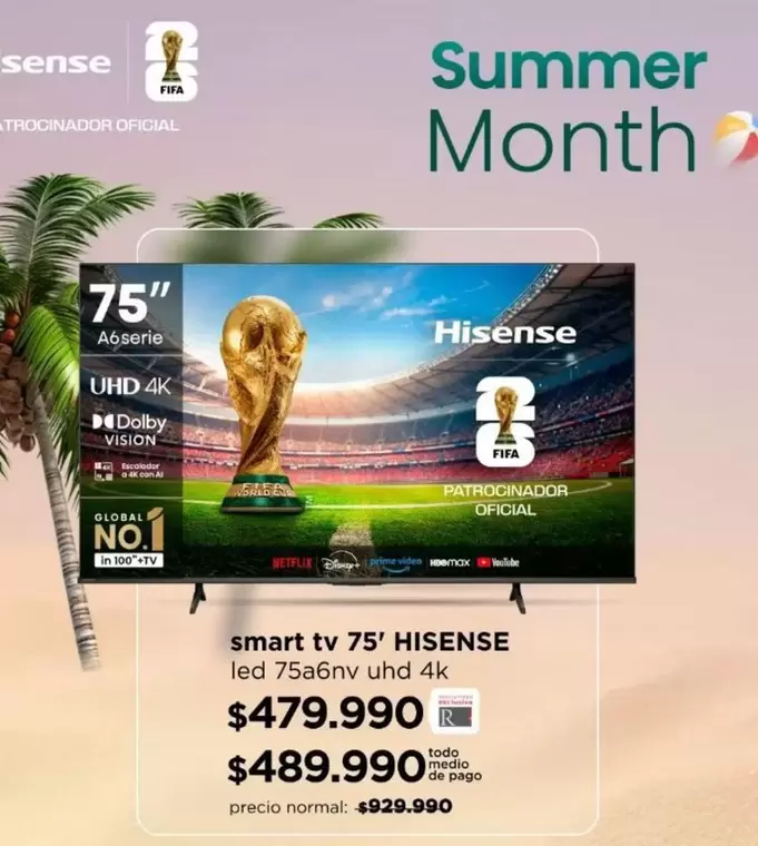 Hisense - Smart Tv 75'' Led 75a6nv Und 4k