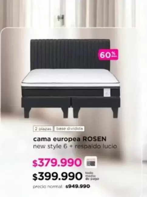 Rosen - Cama Europea New Style 6+Respazio Lucio