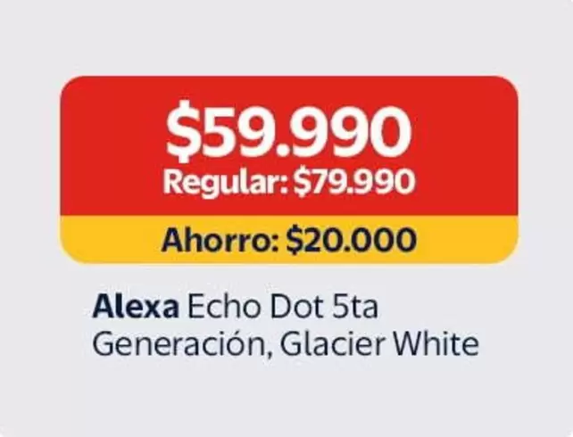 Glacier - Alexa Echo Dot 5ta Generación,  White