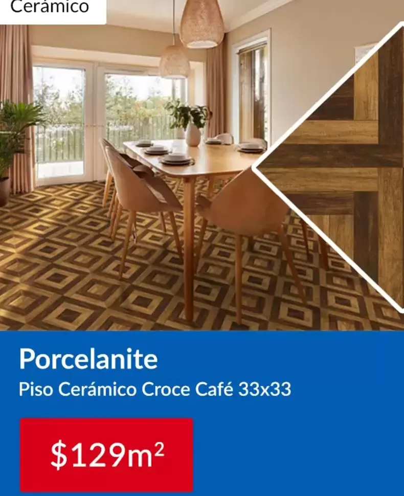PISO CÉRAMICO CROCE CAFÉ 33X33