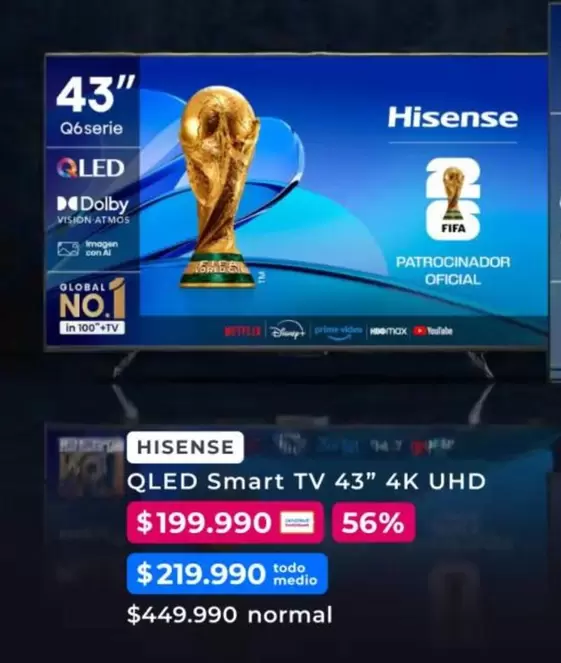 Hisense - Qled Smart Tv 43" 4k Uhd