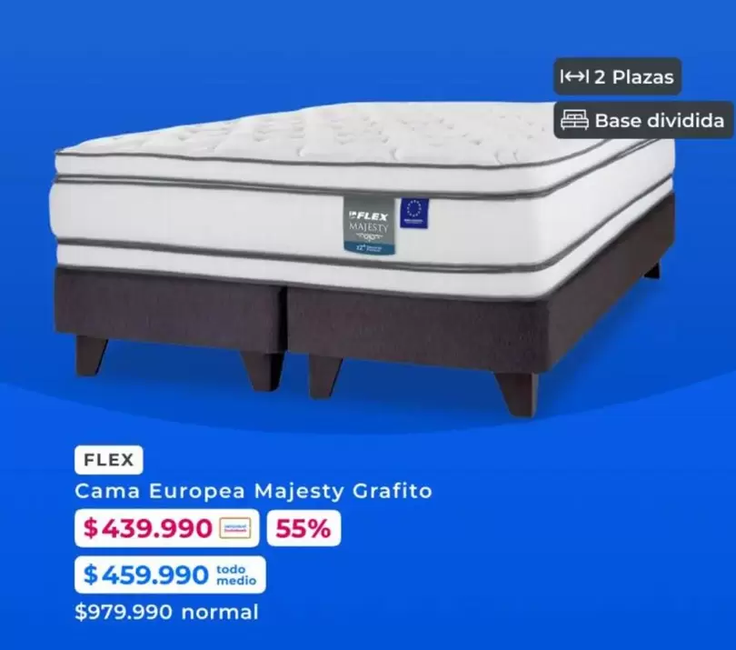Flex - Cama Europea Majesty Grafito