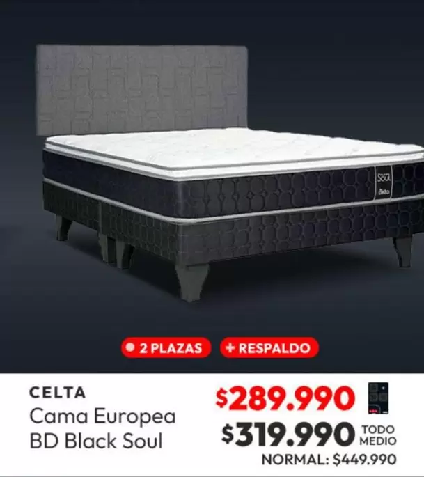 Celta - Cama Europea Bd Black Soul