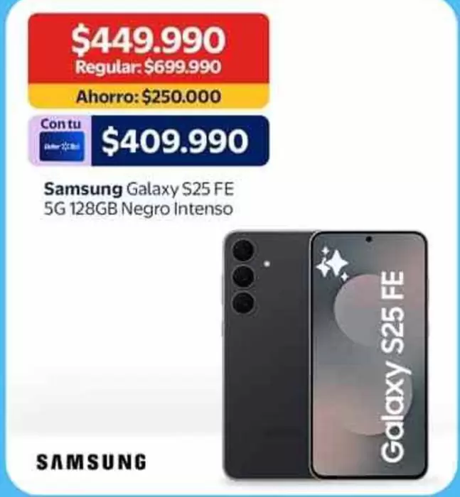 Samsung - Galaxy S25 FE 5G 128GB Negro Intenso