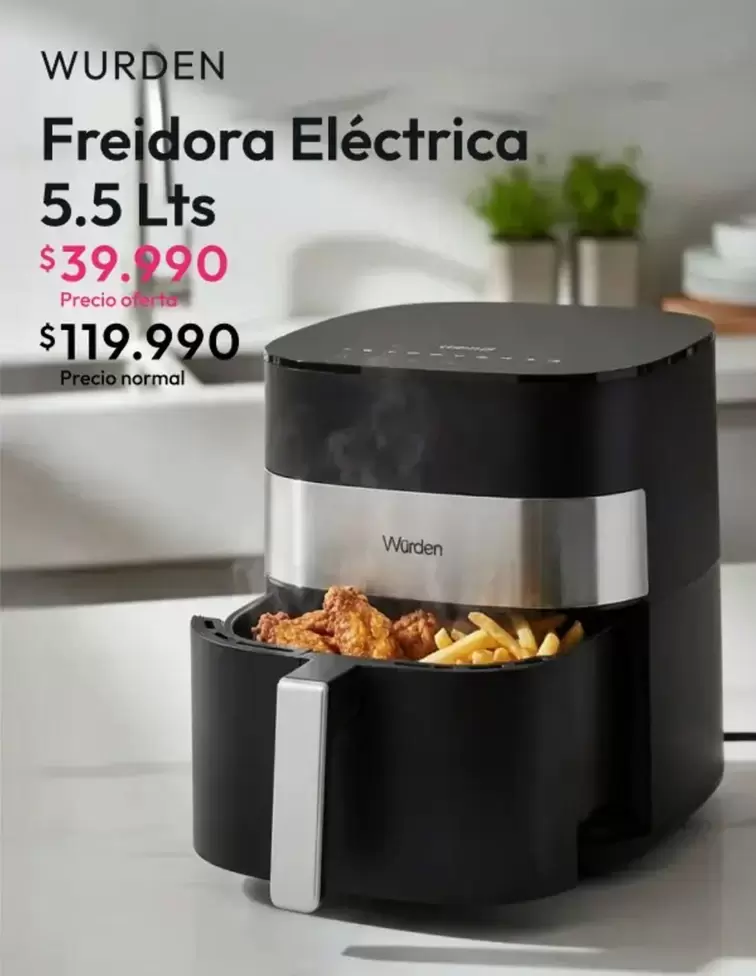 Wurden - Freidora Electrica 5.5 Lts