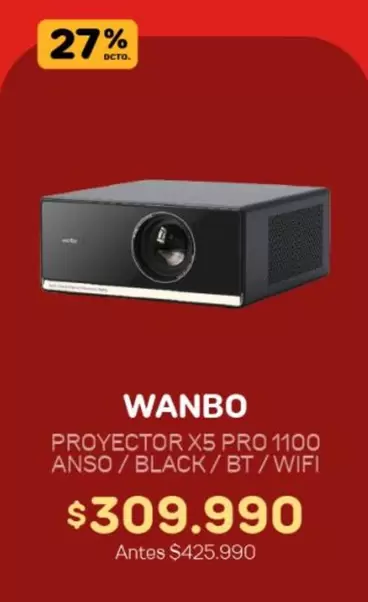 Proyector X5 Pro 1100 Anso / Black / Bt / Wifi