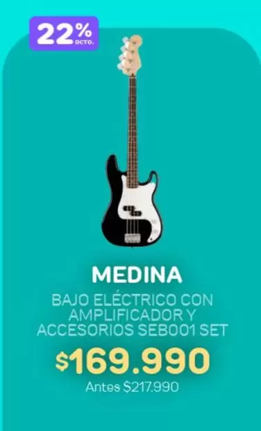 Bajo Electrico Con Amplificador Y Accesorios Seb001 Set