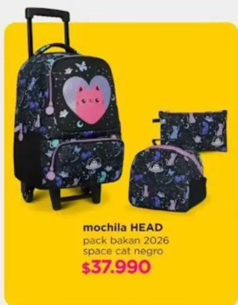 Head - Mochila  Pack Bakan 2026 Space Cat Negro