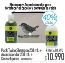 Pack Twice Shampoo + Acondicionador + Cosmetiquero