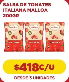 Malloa - Salsa De Tomates Italiana