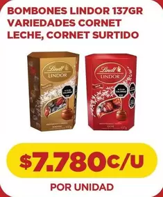 Lindt - Bombones 137gr Variedades Cornet Leche, Cornet Surtido