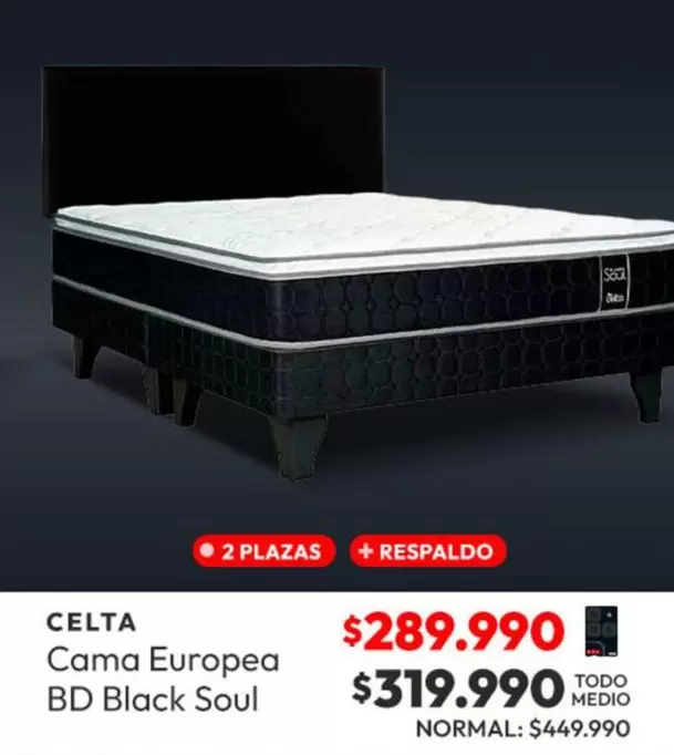 Celta - Cama Europea Bd Black Soul