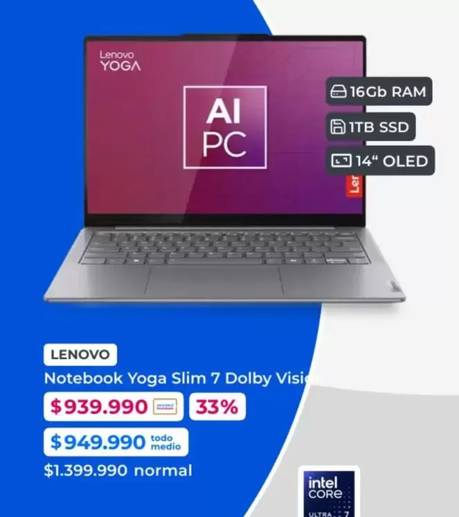 Lenovo - Notebook Slim 7 Dolby Visit