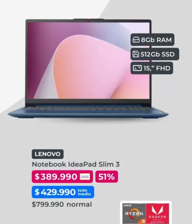 Lenovo - Notebook Ideapad Slim 3