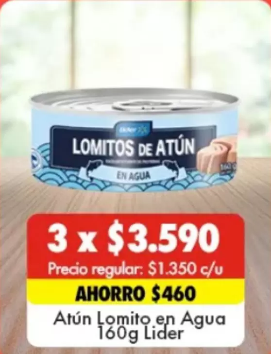 Lider - Atún Lomito En Agua 160 G