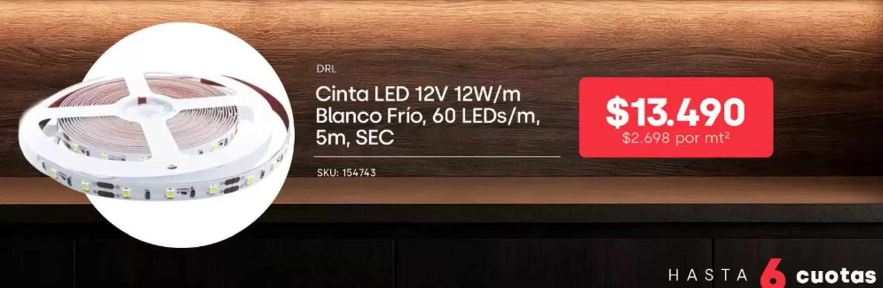 Cinta Led 12v/m Blanco Friro, 60 Leds/m. 5m Sec