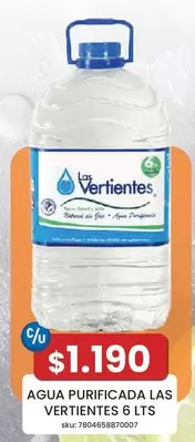Agua Purificada Las Vertientes 6 Lts