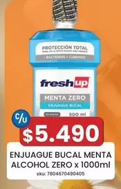 Up - Enjuague Bucal Menta Alcohol Zero
