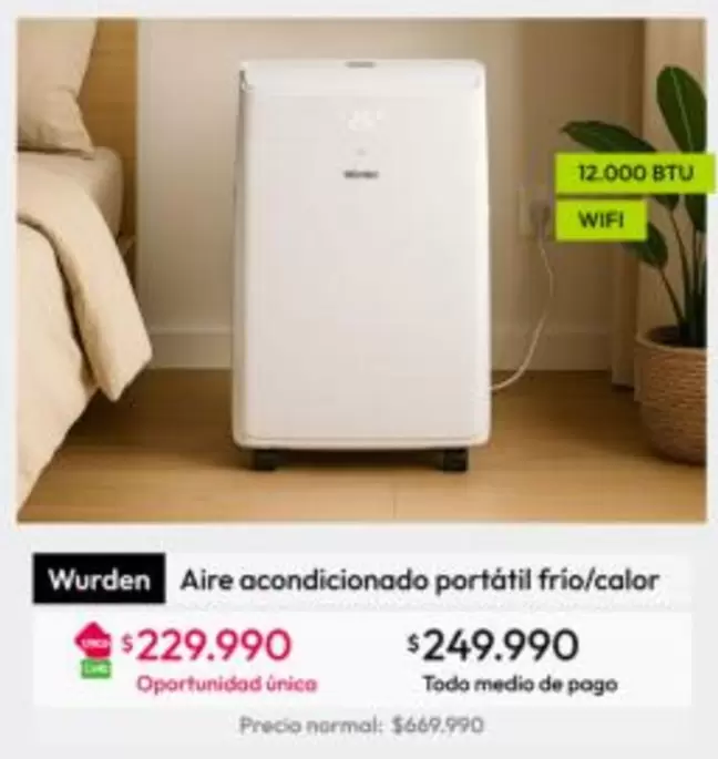 Wurden - Aire Acondicionado Portátil Frio/calor