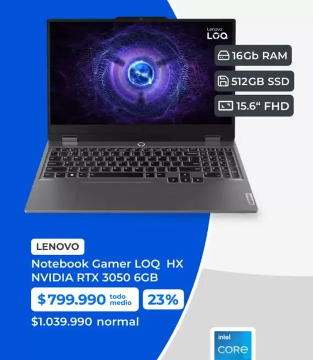 Lenovo - Notebook Gamer HX NVID RTX 30506GB