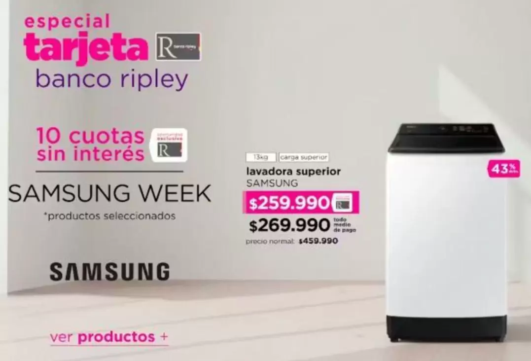 Samsung - Lavadora Superior