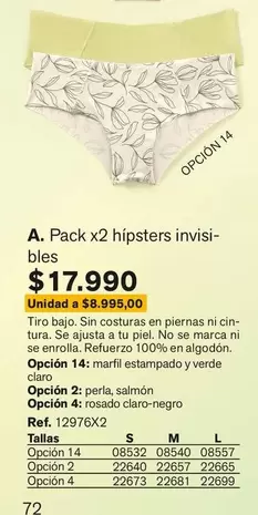 Perla - Pack X2 Hipsters Invisi-Blos