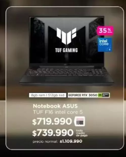 Asus - Notebook TUF F16 Intel Core 5