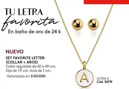 Favorita - Set Favorite Letter (Collar + Arosi)